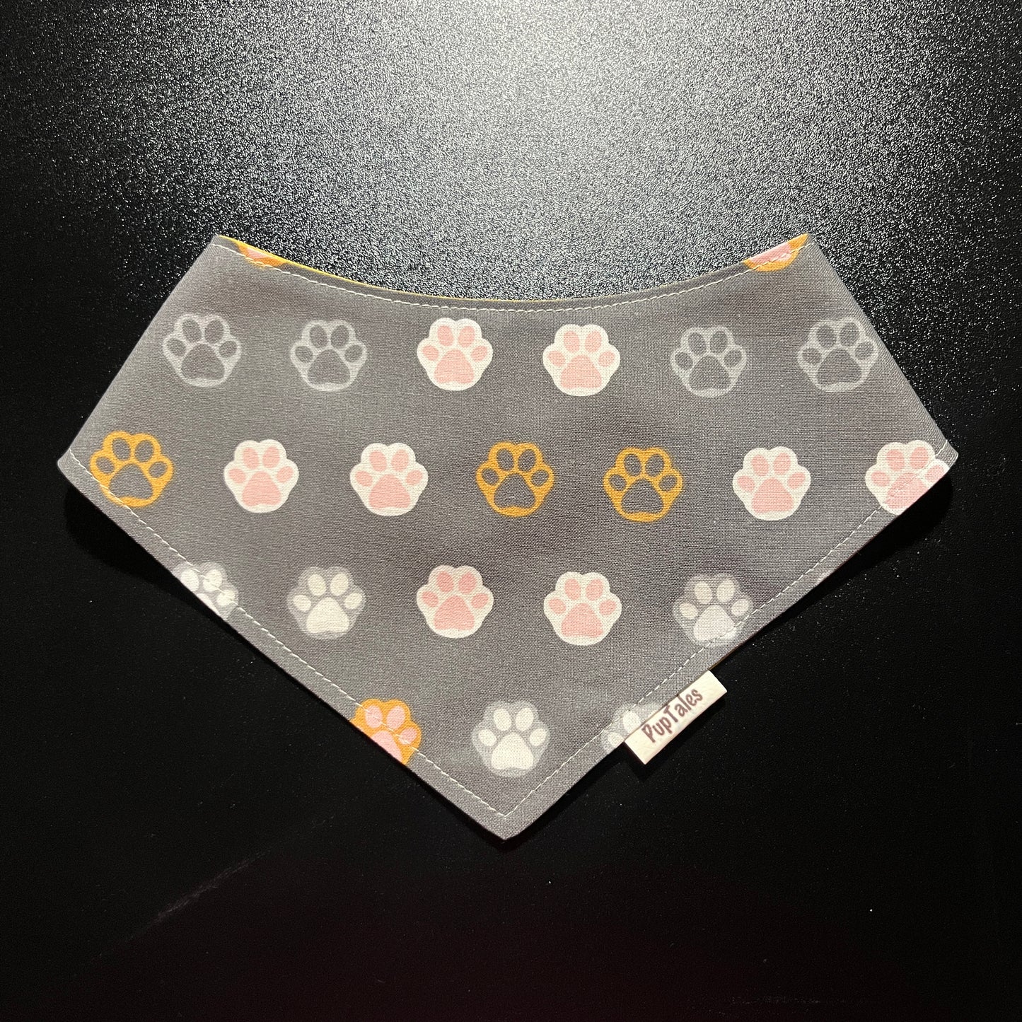 Paws-Grey/Dog Bones-Mustard #131