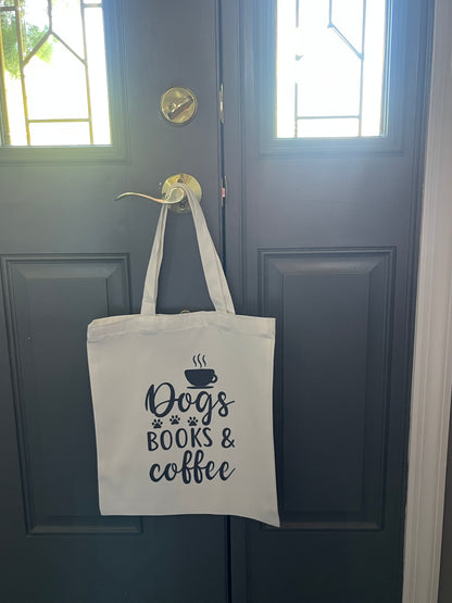 Tote Bag- Dogs, Books, and Coffee #202