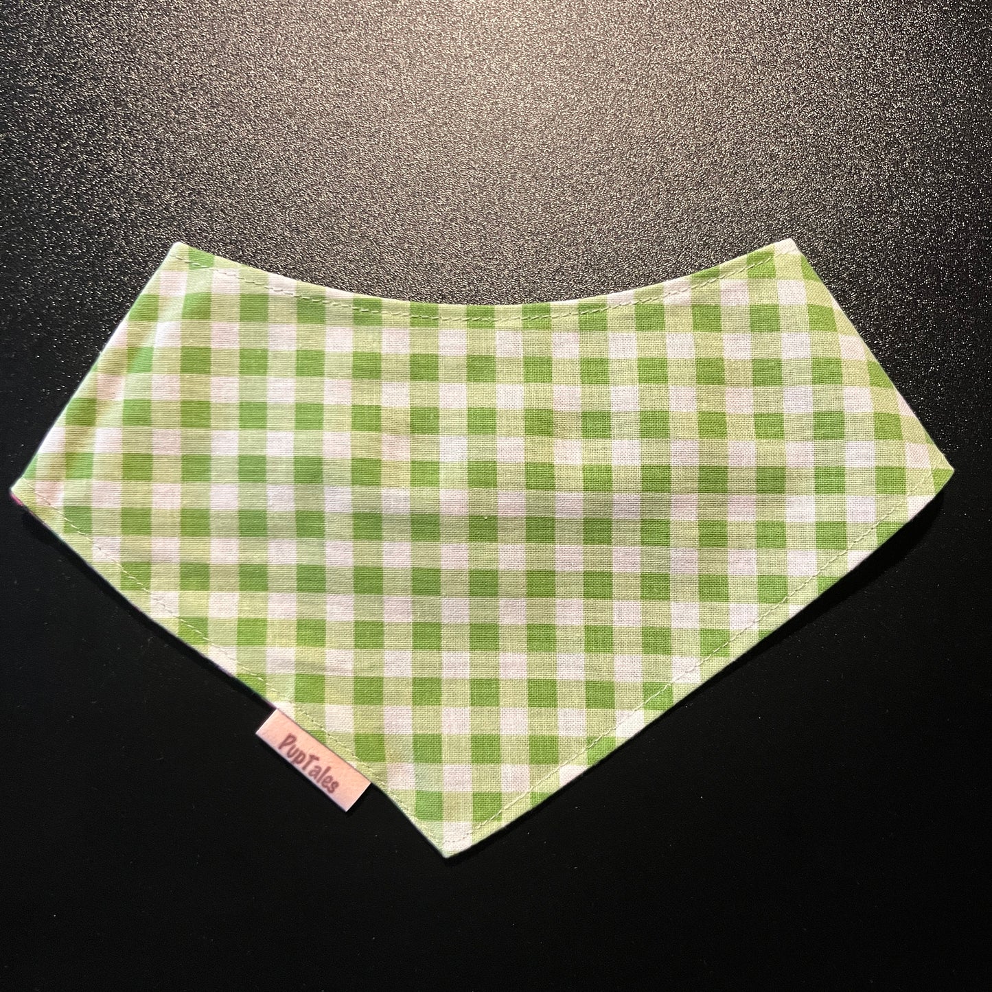 Pink Flowers/Lime Green Plaid #137